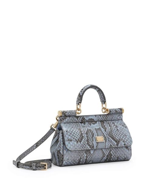 Dolce & Gabbana small Sicily leather tote bag - Blue - zdjęcie produktu nr 2