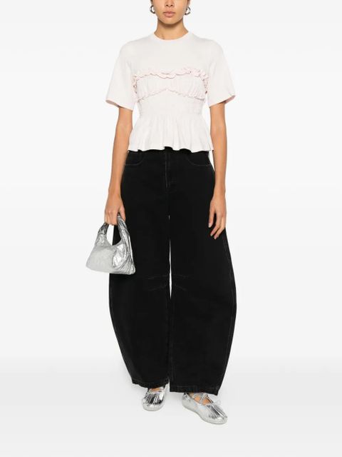 Cecilie Bahnsen ruffled shirred T-shirt - Pink - zdjęcie produktu nr 2