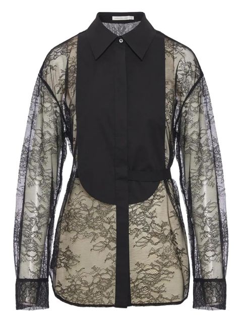 Christopher Esber lace tuxedo shirt - Black - zdjęcie produktu nr 1