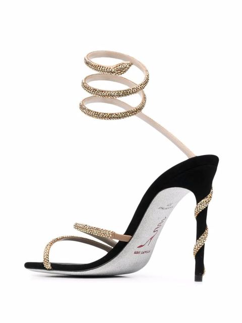 René Caovilla Margot 120mm jewelled snake sandals - Black - zdjęcie produktu nr 2
