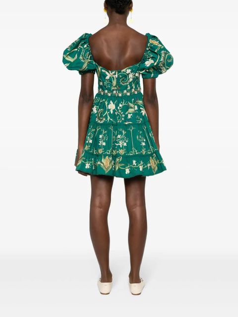 Agua By Agua Bendita Manzanilla Esmeralda floral-print dress - Green