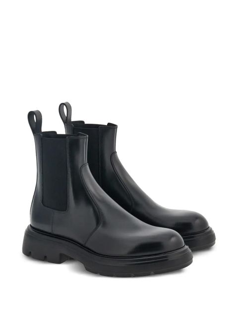 Ferragamo logo-debossed leather boots - Black - zdjęcie produktu nr 2