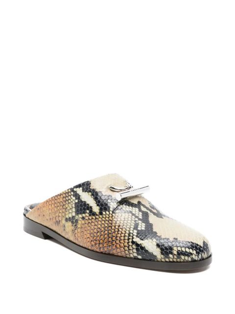 Alexander McQueen snakeskin-effect leather mules - Neutrals - zdjęcie produktu nr 2