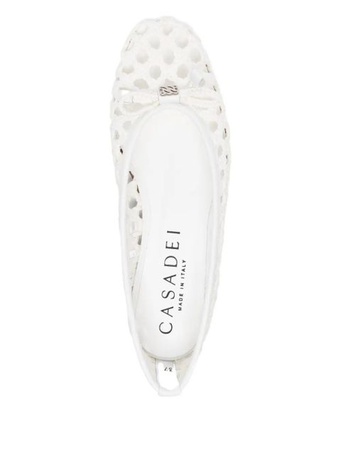 Casadei Versilia textured ballet flats - White