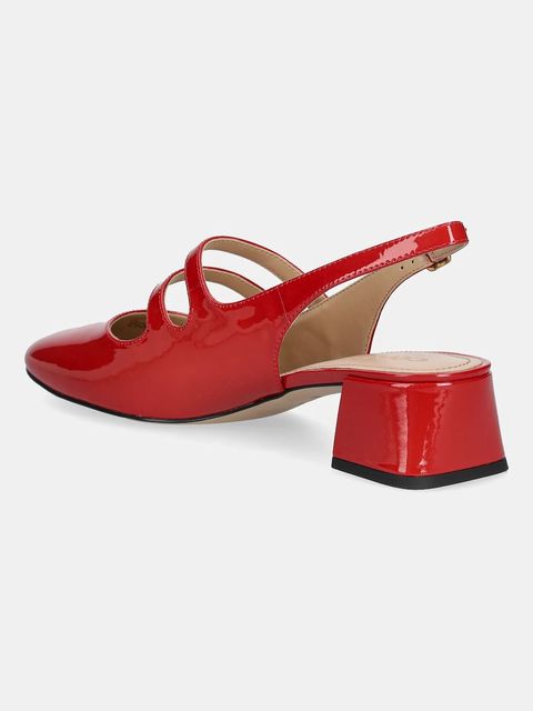 Coach czółenka skórzane Winley Slingback Mary Jane kolor czerwony na słupku z odkrytą piętą CAS42