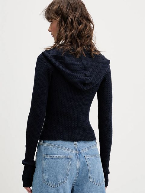 Tommy Jeans kardigan damski kolor granatowy lekki DW0DW21673