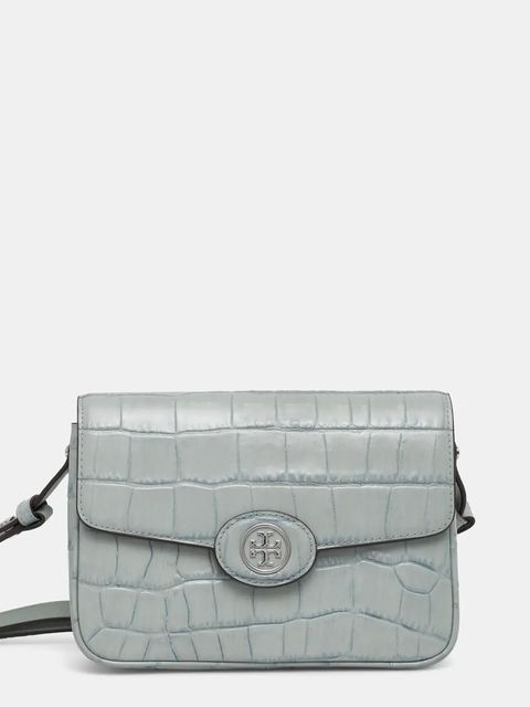 Tory Burch torebka skórzana Robinson kolor niebieski 165371.400