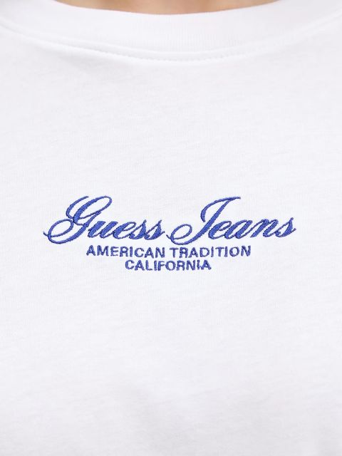 Guess Jeans t-shirt bawełniany damski kolor biały W5YI25 K8HM0
