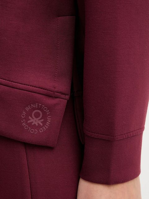 United Colors of Benetton bluza damska kolor bordowy gładka 3Y2F3M07M