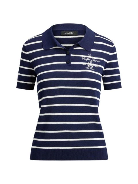 Lauren Ralph Lauren striped-pattern polo shirt - Blue - zdjęcie produktu nr 1