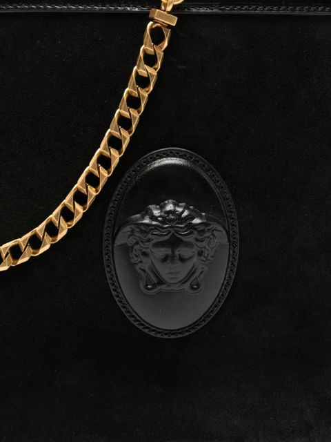 Versace chain-detail leather bucket bag - Black