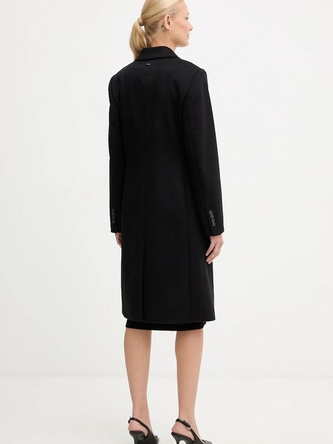 BOSS płaszcz wełniany kolor czarny 50548371