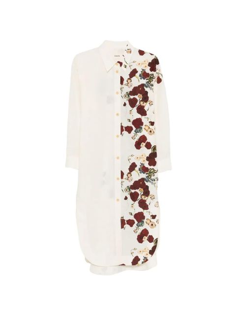KHAITE Gloria floral-print midi dress - Neutrals - zdjęcie produktu nr 1