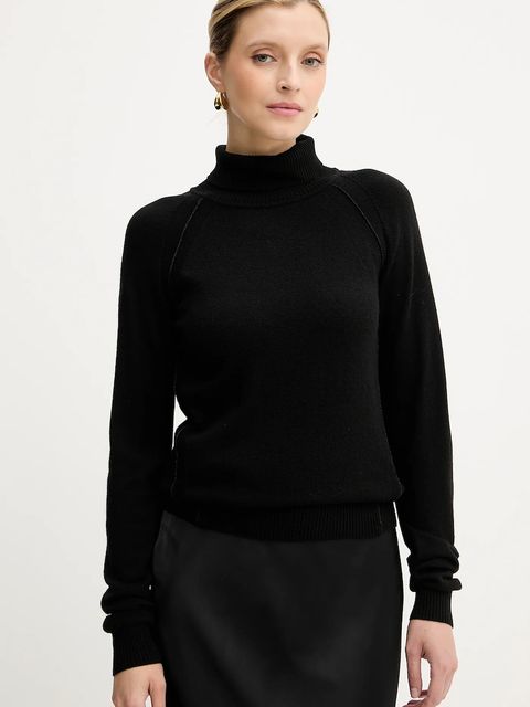 Silvian Heach sweter z domieszką wełny SAM damski kolor czarny z golfem GPA25244LU - zdjęcie produktu nr 1