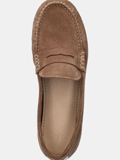 Gant mokasyny zamszowe Seabaya damskie kolor brązowy na płaskim obcasie 30573932.G146