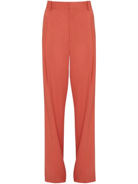 Victoria Beckham pleat-detail wide-leg trousers - Orange - zdjęcie produktu nr 1
