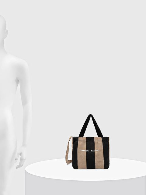 Samsoe Samsoe torebka bawełniana SAFRINKA kolor czarny F24200050