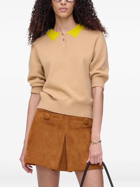 Marc Jacobs contrast-collar wool polo - Brown