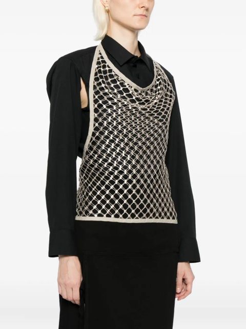 LEMAIRE Fishnet halter top - Neutrals