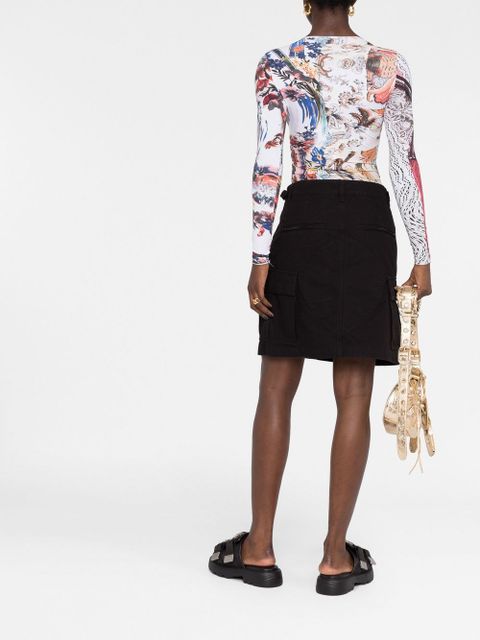 Balenciaga cargo A-line skirt - Black