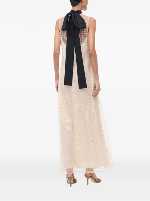 STAUD Albee tie-embellished maxi dress - Neutrals