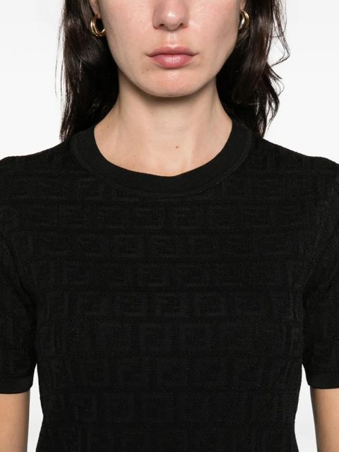 FENDI pattern short-sleeve top - Black