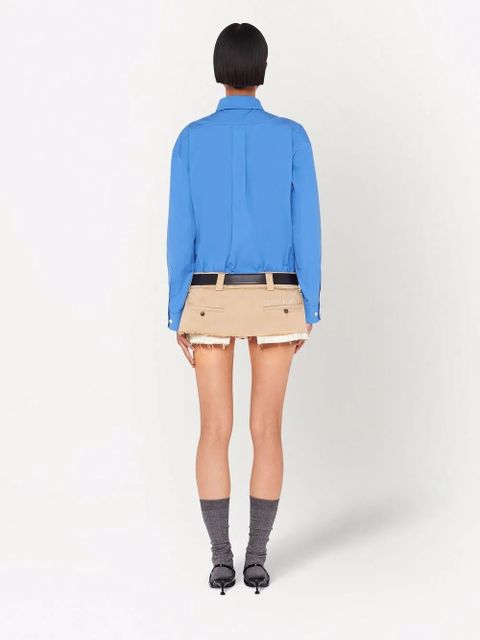 Miu Miu oversized cotton poplin shirt - Blue
