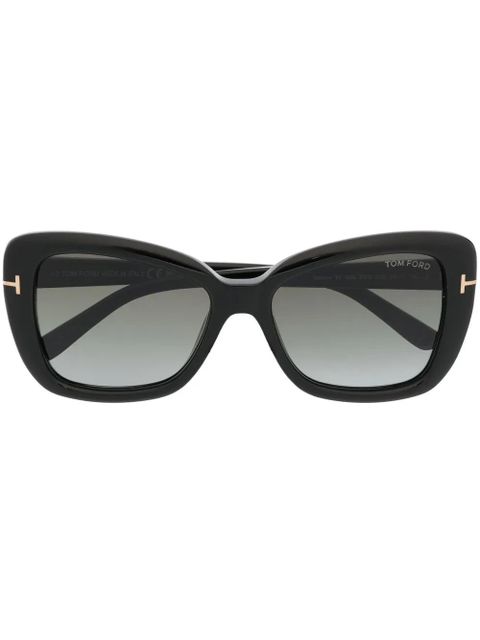 TOM FORD Eyewear logo-detail butterfly-frame sunglasses - Black - zdjęcie produktu nr 1