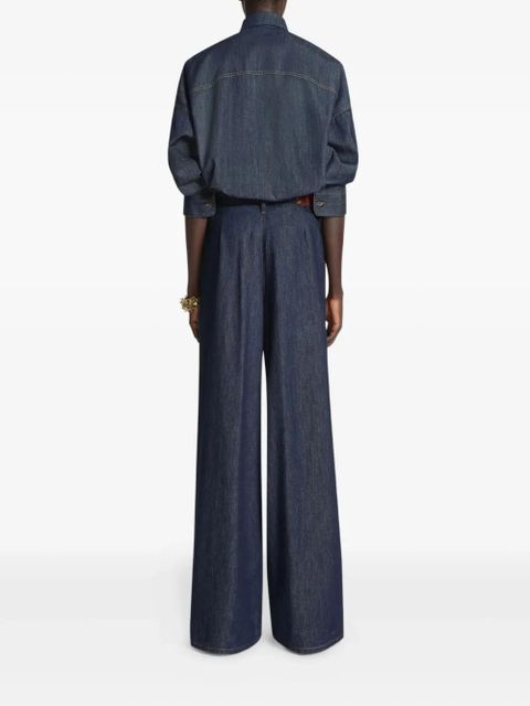 DRIES VAN NOTEN pleated wide-leg jeans - Blue