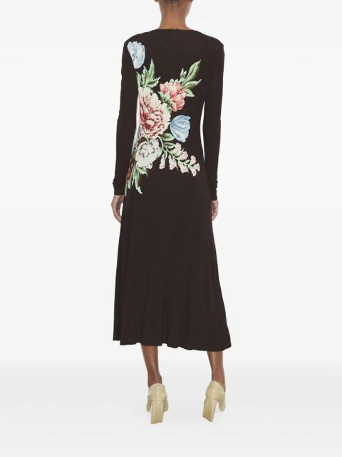 Tory Burch printed jersey midi dress - Brown