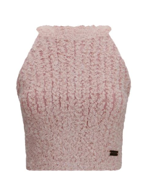 Balmain halterneck knit tweed top - Pink - zdjęcie produktu nr 1