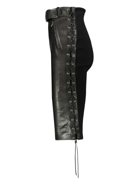 Balenciaga leather midi skirt - Black