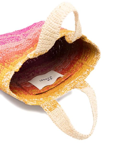 Manebi small Zuma crochet-knit ombré tote bag - Yellow