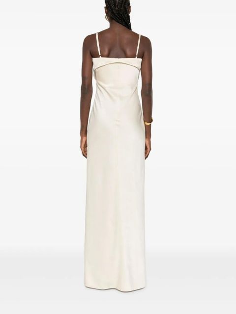 Nanushka folded-neckline maxi dress - Neutrals