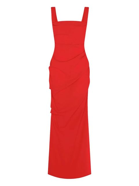 Paris Georgia square-neck draped maxi dress - Red - zdjęcie produktu nr 1