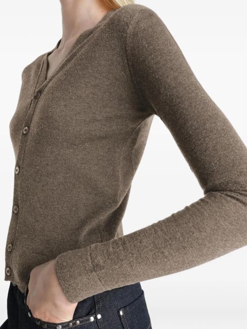 LEMAIRE buttoned V-neck cardigan - Brown