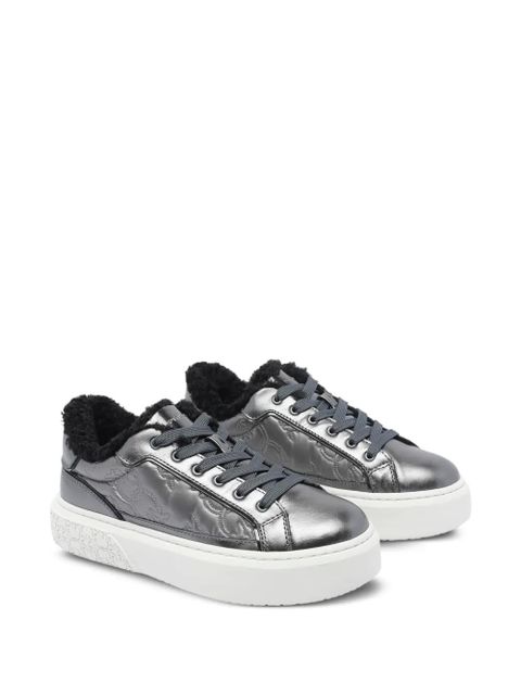 PINKO metallic fur-lined sneakers - Grey - zdjęcie produktu nr 2