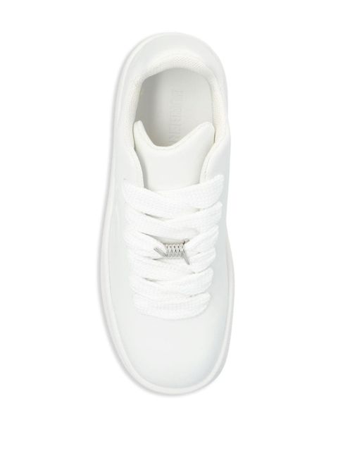 Burberry lace up round toe trainers - White