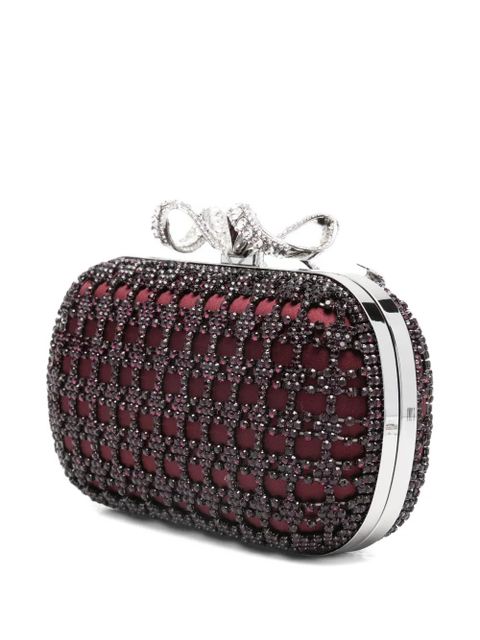 Self-Portrait crystal-embellished clutch bag - Red - zdjęcie produktu nr 2