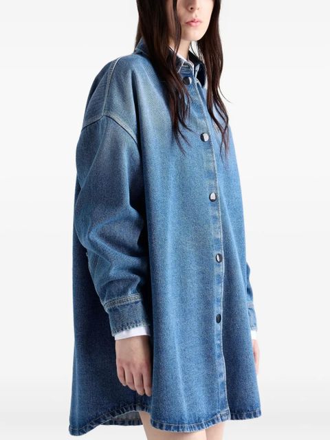 Prada triangle-logo denim shirt - Blue