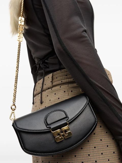 GANNI Butterfly-clasp crossbody bag - Black