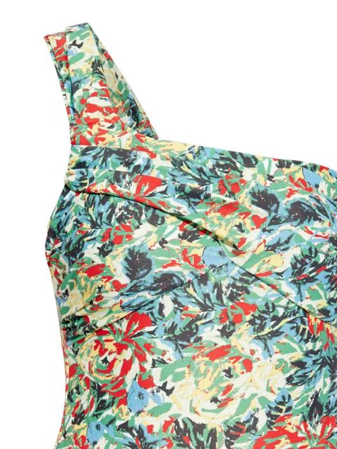 GANNI floral-print one-shoulder swimsuit - Blue - zdjęcie produktu nr 2