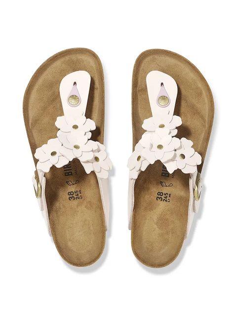 Birkenstock japonki skórzane Gizeh Flowers