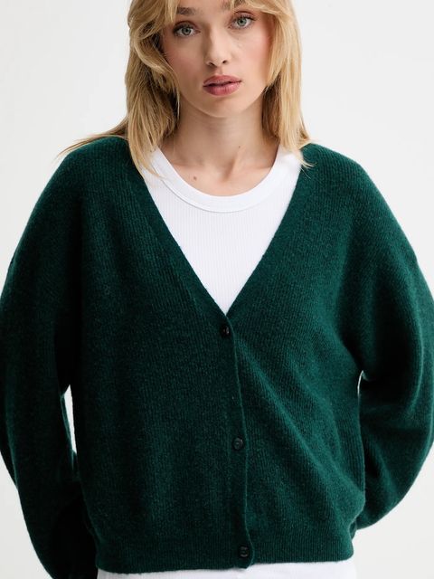 American Vintage kardigan z wełną damski kolor zielony lekki RAX19C