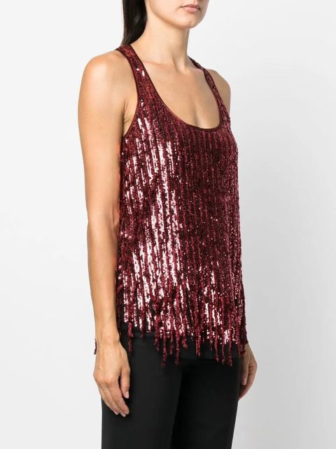ETRO sequinned tank top - Red