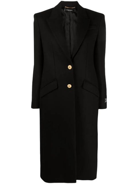 Versace single-breasted wool-blend coat - Black - zdjęcie produktu nr 1