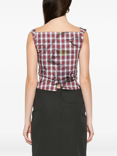 Vivienne Westwood plaid draped top - Red