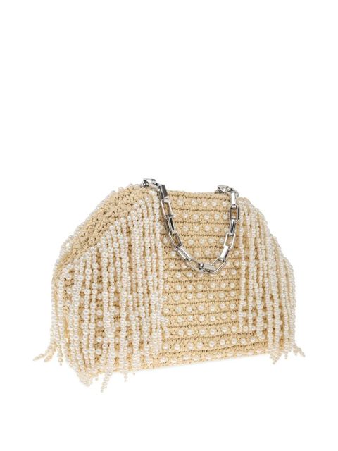 Self-Portrait pearl-embellished tote bag - Neutrals - zdjęcie produktu nr 2