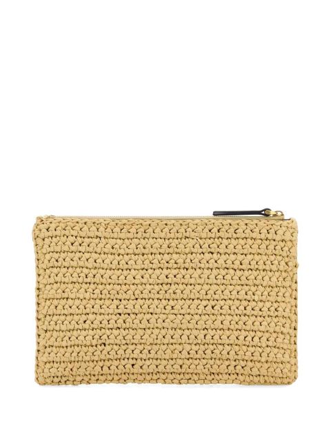 Valentino Garavani Viva Superstar raffia clutch bag - Neutrals