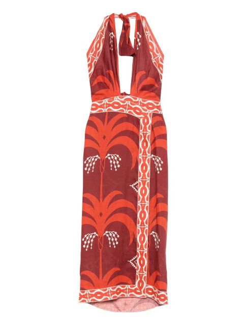 Johanna Ortiz Buen Viento printed halterneck dress - Red - zdjęcie produktu nr 1